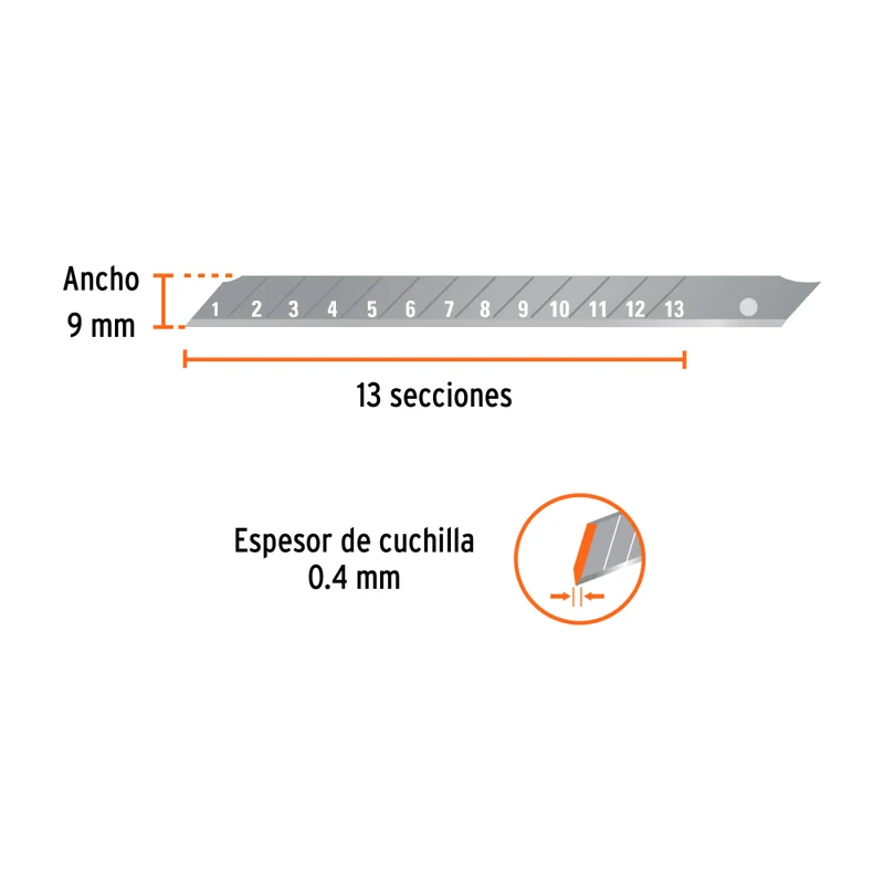 ESTUCHE DE 10 NAVAJAS SK2 9MM P/CUTTER