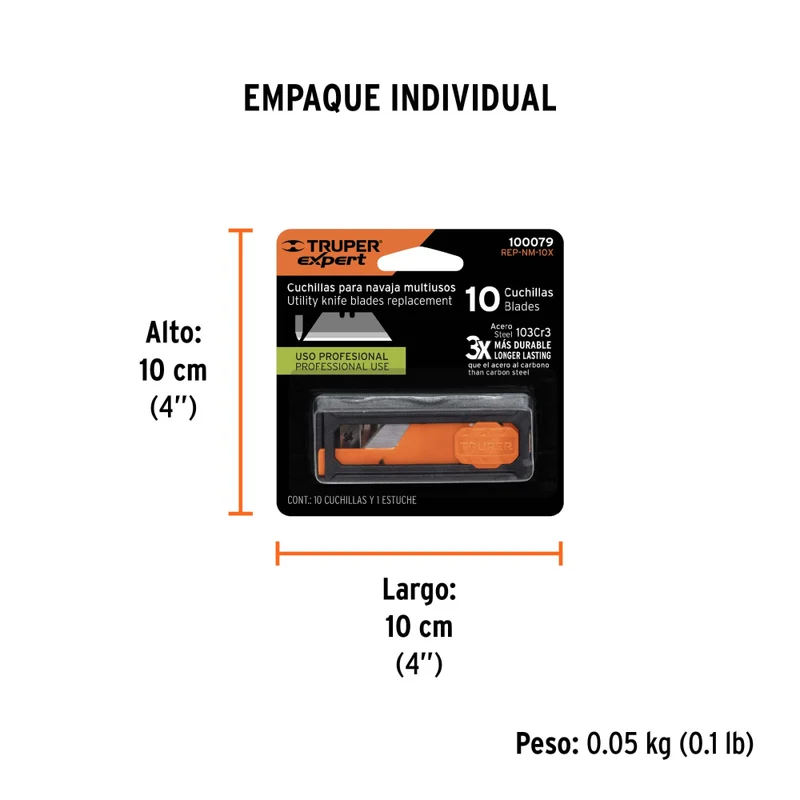 JUEGO. 10 CUCHILLAS P/NAVAJA NV-7X Y NM-6