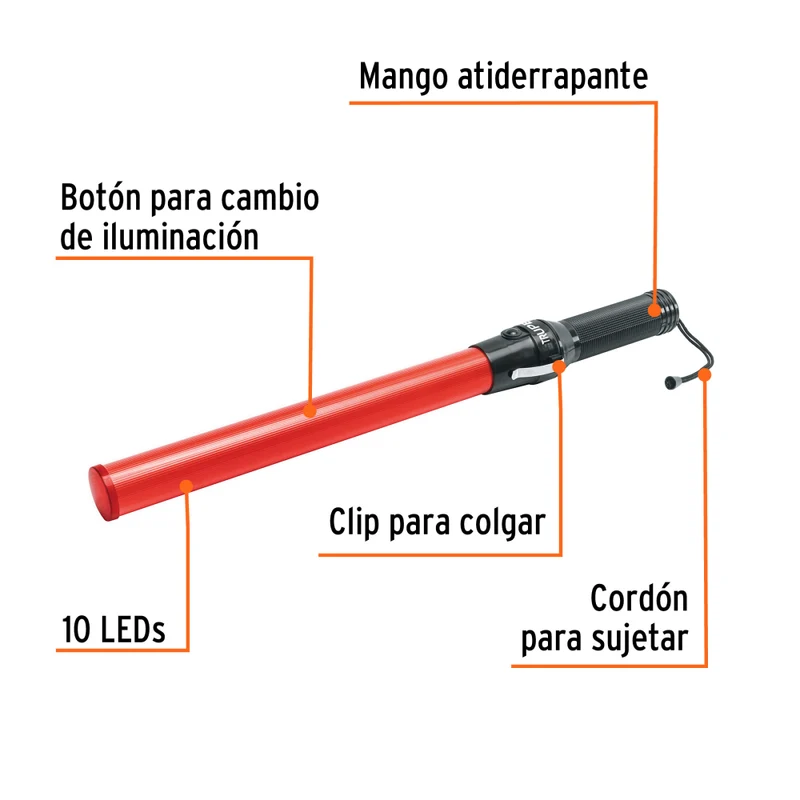BASTON LUMINOSO 53CM C/LUZ LED S/PILA