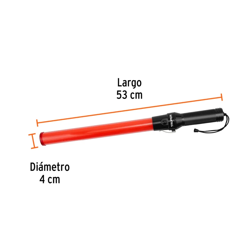 BASTON LUMINOSO 53CM C/LUZ LED S/PILA