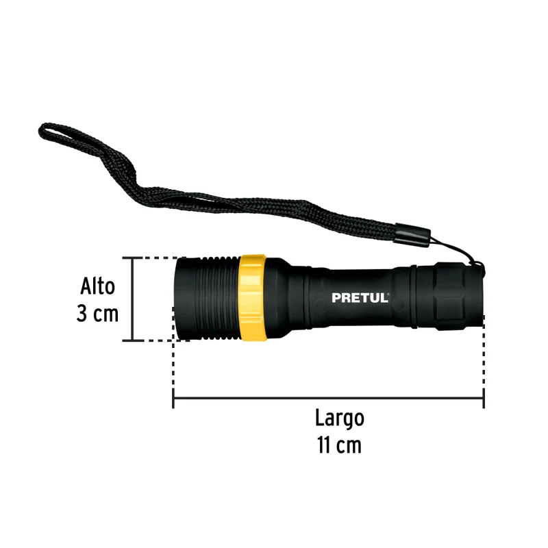 LINTERNA PLAST. 40 LM C/1 PILA AA, PRETUL