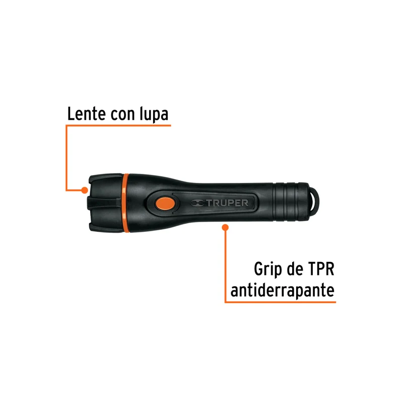 LINTERNA PLAST. 80 LM C/2 PILAS AA, TRUPER