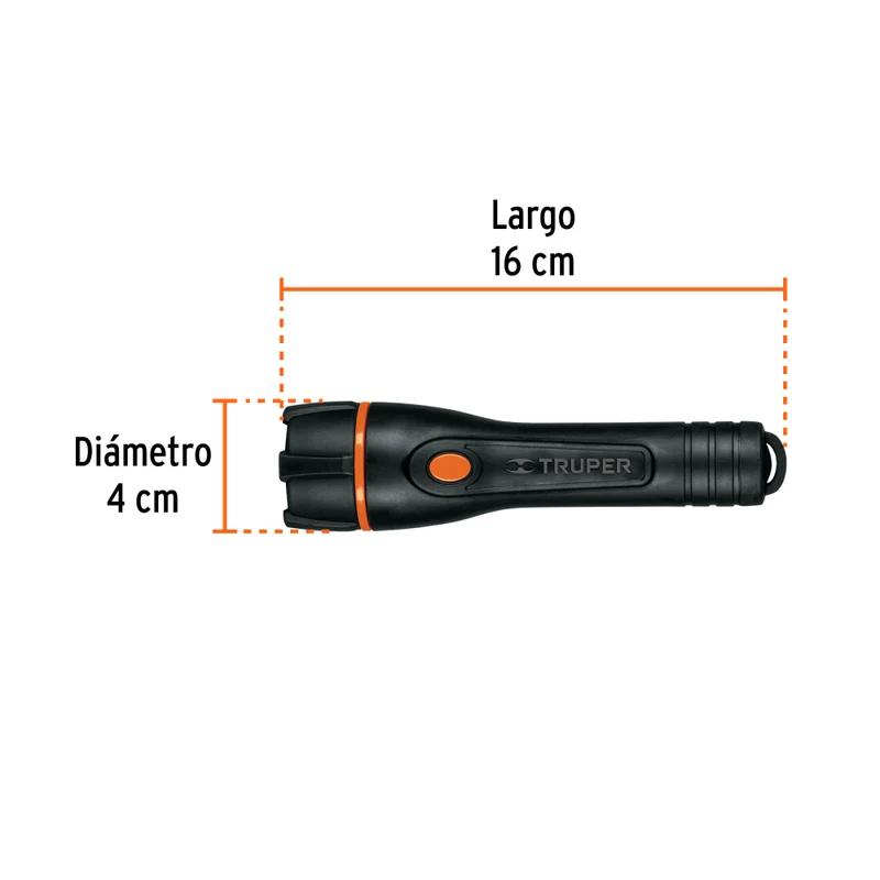LINTERNA PLAST. 80 LM C/2 PILAS AA, TRUPER
