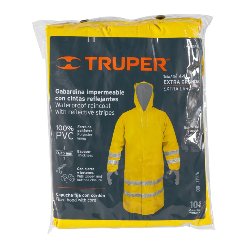 TRAJE IMPERMEABLE DOBLE CAPA C/REFLEJANTE, XG