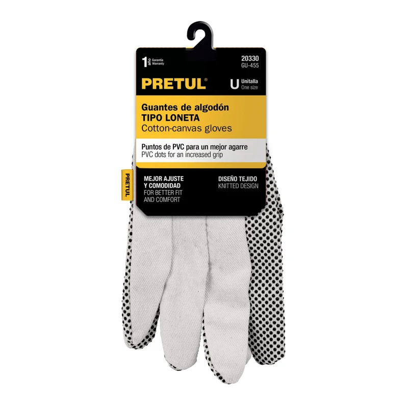 GUANTES DE ALGODON C/PUNTOS PVC PRETUL