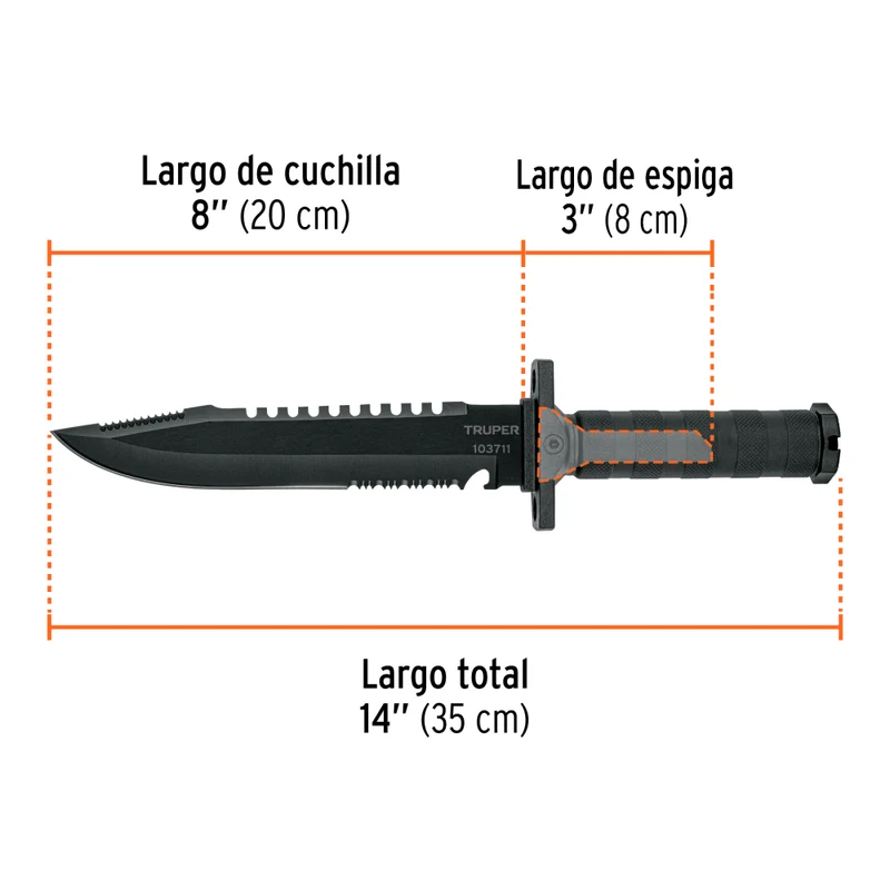 CUCHILLO TACTICO DE MONTE 8"
