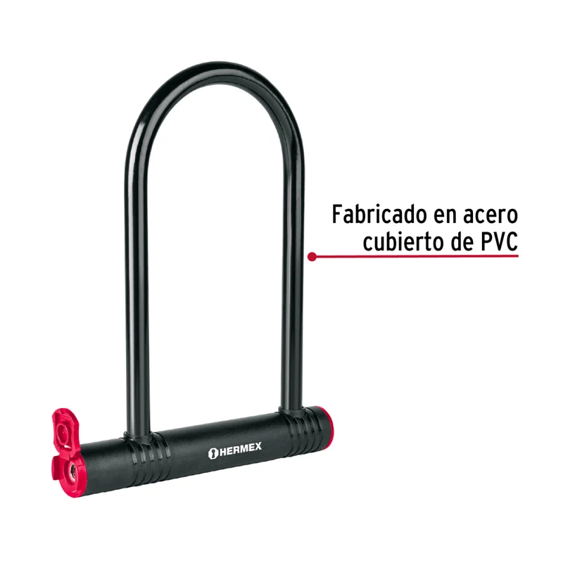 CANDADO RIGIDO TIPO "U" DE 12 MM, HERMEX