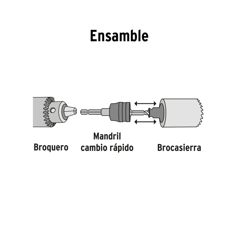 MANDRIL DE CAMBIO RAPIDO C/ ADAPTADORES Y BROCA