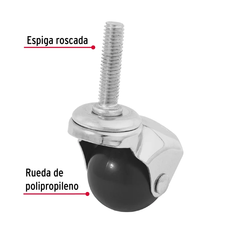 RODAJA ESFÉRICA, 40 MM CON ESPIGA, FIERO