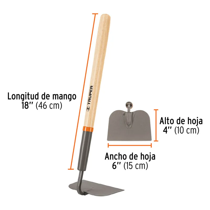 AZADÓN JARDINERO TOMATERO CORTO, MANGO 18", TRUPER