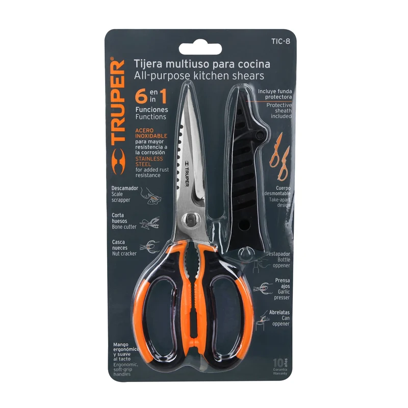 TIJERA 8" MULTIUSOS TRUPER, PARA COCINA