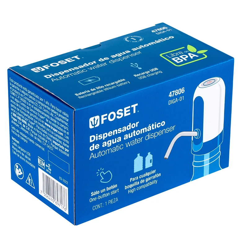 DISPENSADOR ELÉCTRICO DE AGUA PARA GARRAFÓN, FOSET