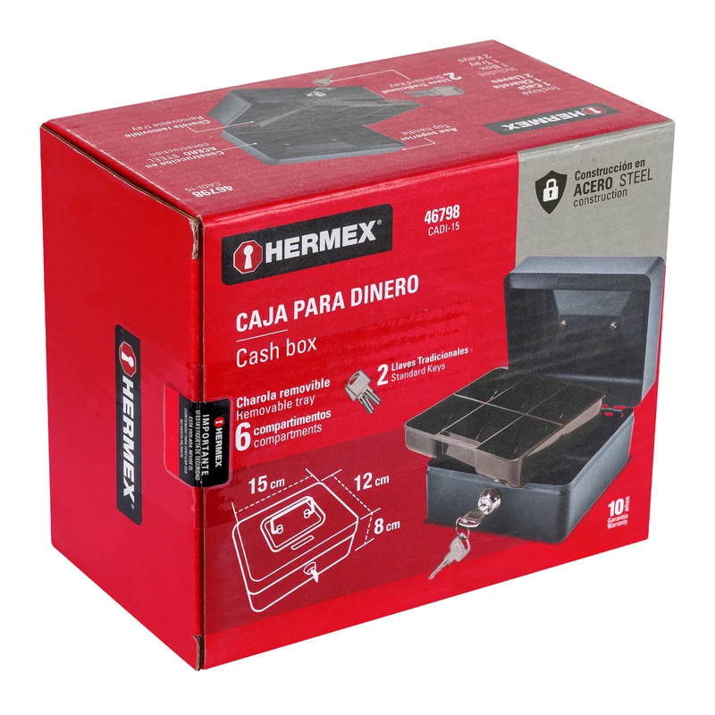 CAJA PARA DINERO HERMEX DE 15 CM