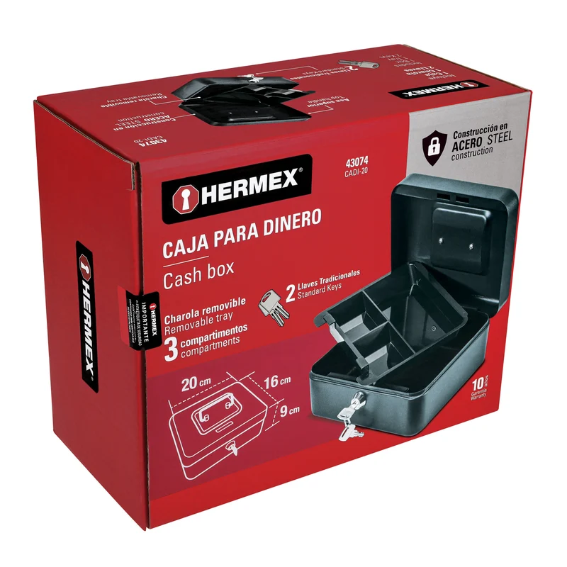 CAJA PARA DINERO HERMEX DE 20 CM