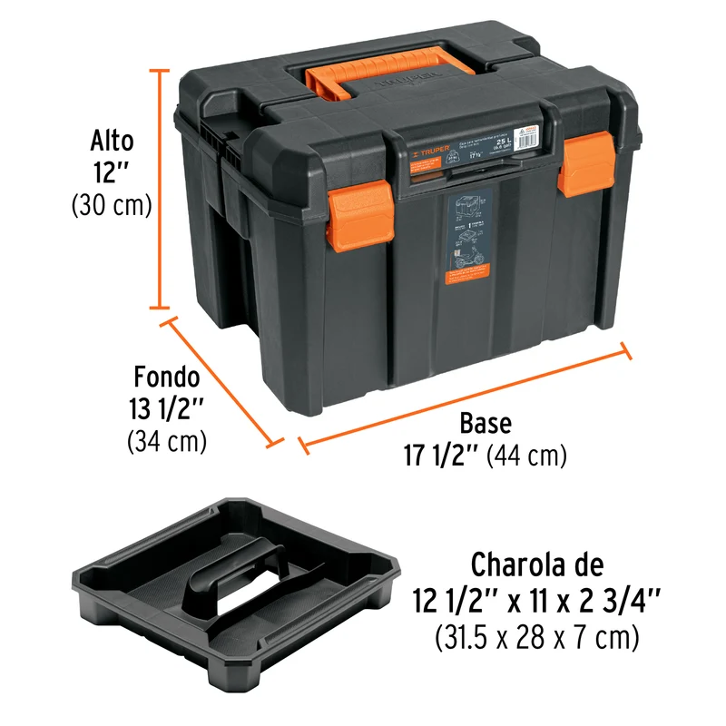 CAJA PARA HERRAMIENTA TRUPER, PROFUNDA DE 17"X12"