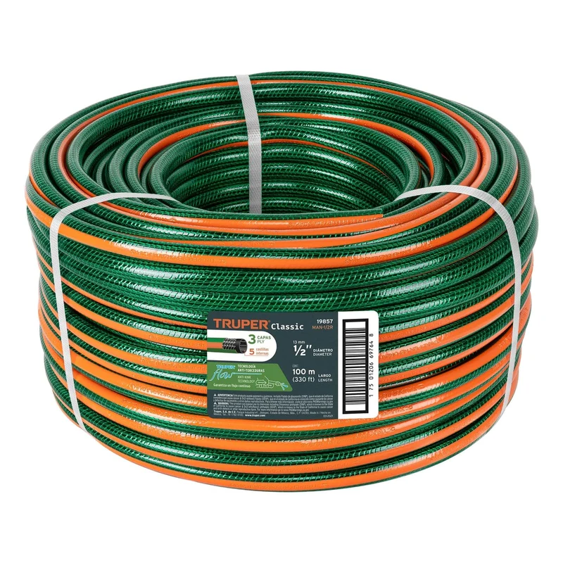MANGUERA 1/2" 3 CAPAS EN ROLLO DE 100 M, TRUPER