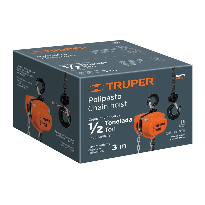 APAREJO TRUPER DE CADENA DE 1/2 TONELADA