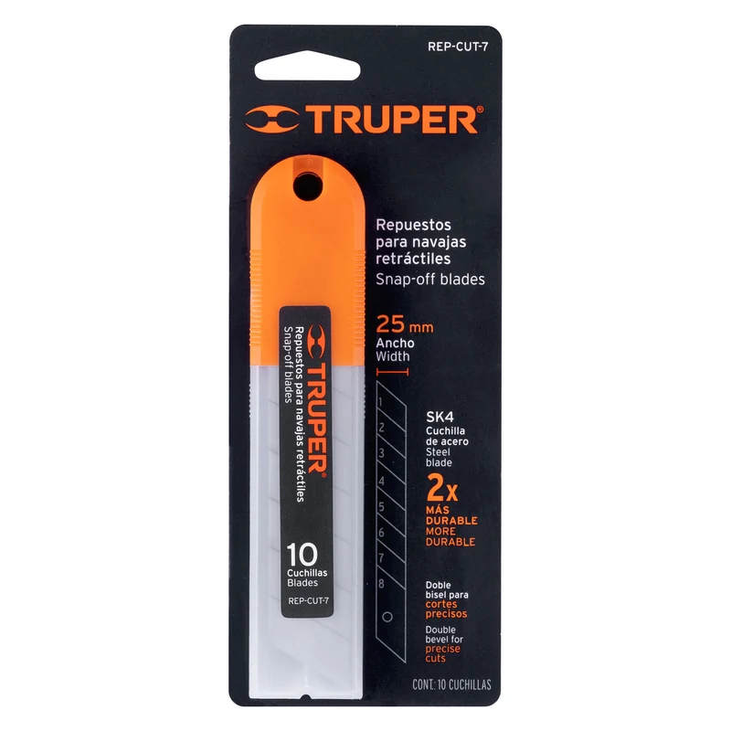 10 CUCHILLAS SK4 DE 25 MM PARA CUTTER, TRUPER