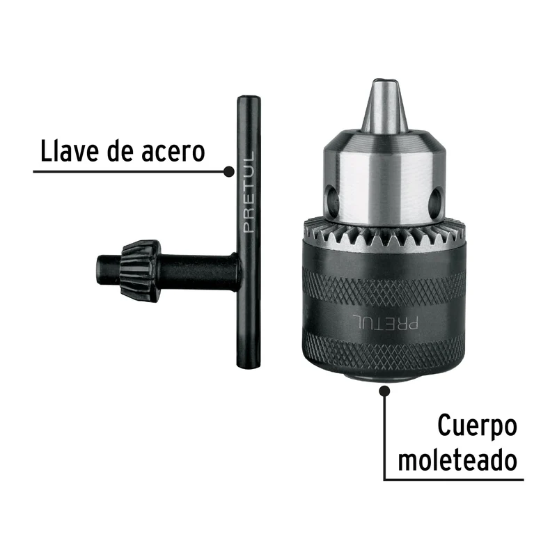 MANDRIL DE 3/8" CON LLAVE, PRETUL