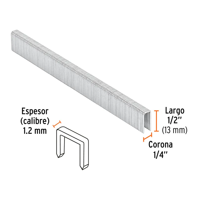 5000 GRAPAS CORONA 1/4" CALIBRE 18, 13MM P/ENNE-120