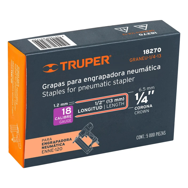 5000 GRAPAS CORONA 1/4" CALIBRE 18, 13MM P/ENNE-120