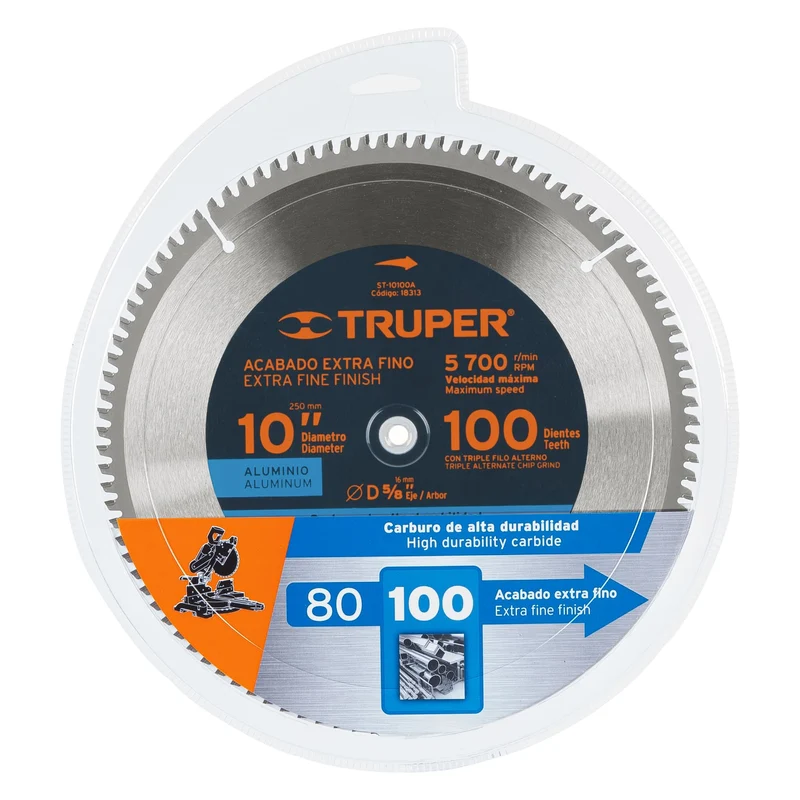 DISCO SIERRA 10" PARA ALUMINIO, 100 DIENTES CENTRO 5/8"