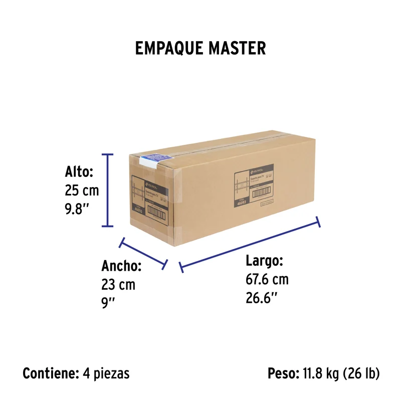SOPORTE PARA PANTALLAS VOLTECK 26" A 65", MOVIMIENTO ANGULAR