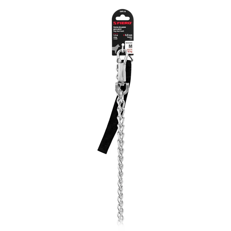 CORREA DE 1.2 M DE PASEO PARA PERRO, ESLABÓN 3.5 MM, FIERO
