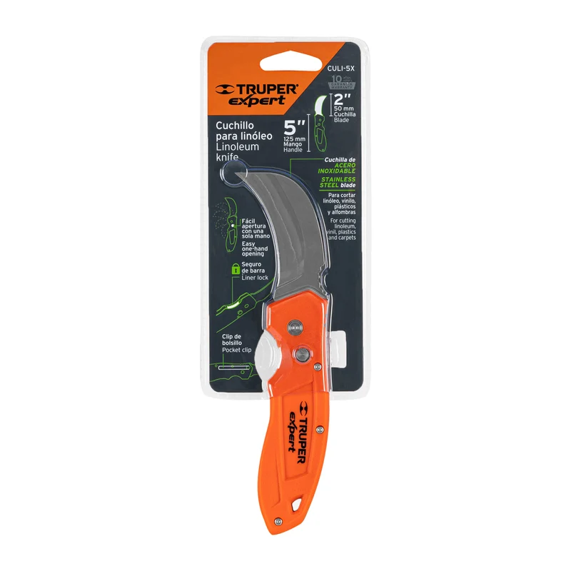CUCHILLO P/LINOLEO, 7" C/MANGO DE NYLON
