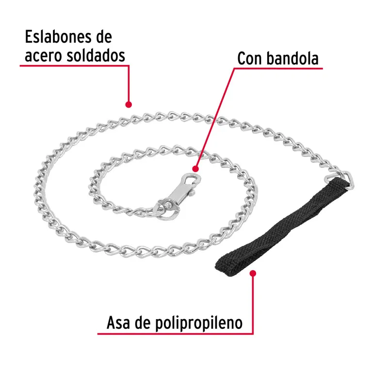 CORREA DE 1.2 M DE PASEO PARA PERRO, ESLABÓN 3 MM, FIERO