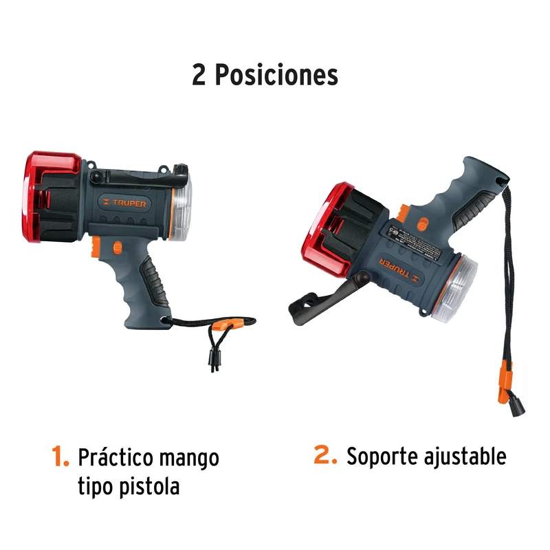 LINTERNA REFLECTORA LED 900 LM, RECARGABLE, TRUPER