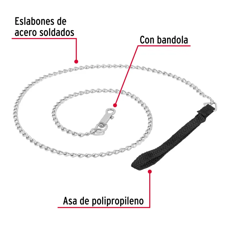 CORREA DE 1.2 M DE PASEO PARA PERRO, ESLABÓN 2 MM, FIERO