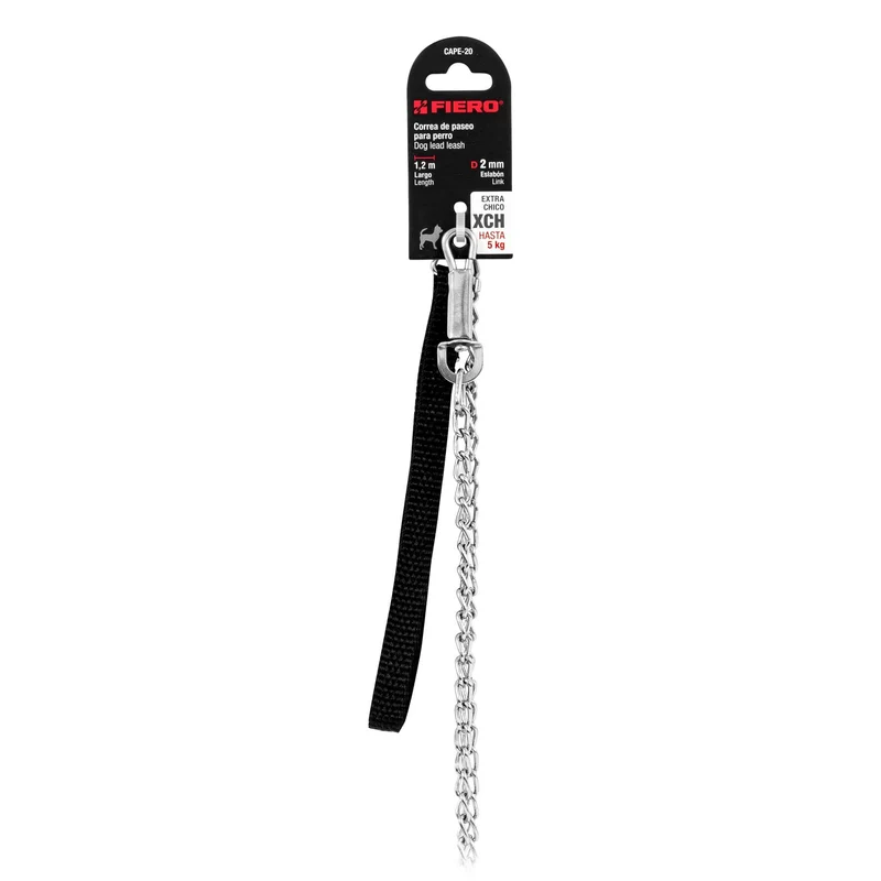 CORREA DE 1.2 M DE PASEO PARA PERRO, ESLABÓN 2 MM, FIERO