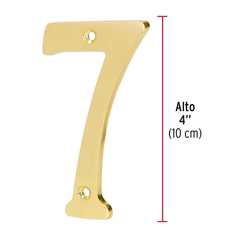 NÚMERO 7 DE LATÓN SÓLIDO 4", HERMEX