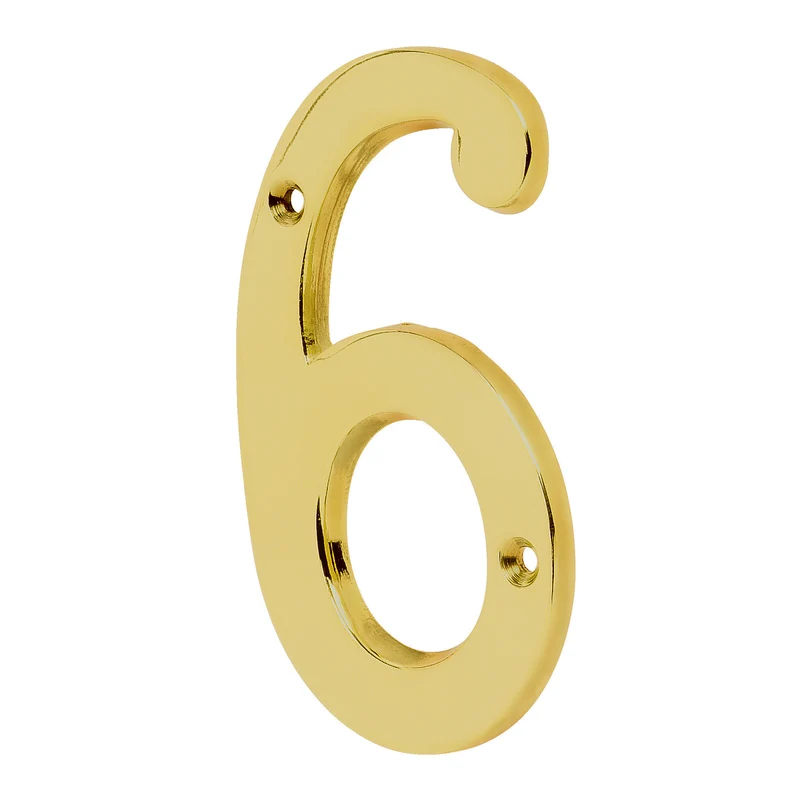 NÚMERO 6 DE LATÓN SÓLIDO 4", HERMEX
